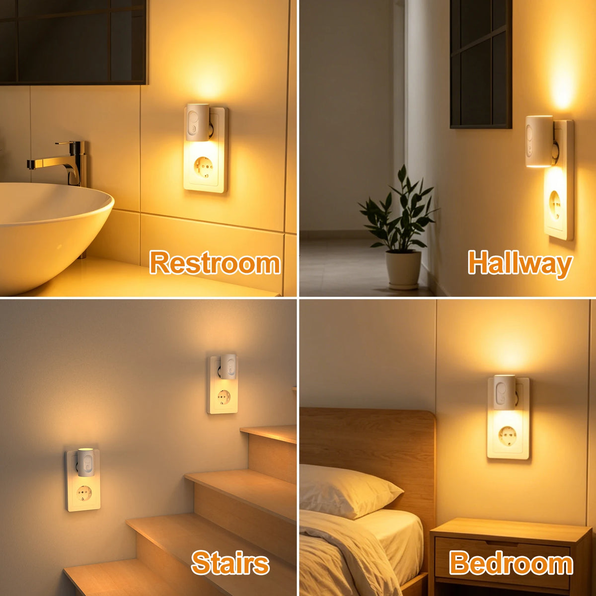 veilleuse détecteur mouvement led blanc flux lumineux faible certification rohs cem moderne minimaliste