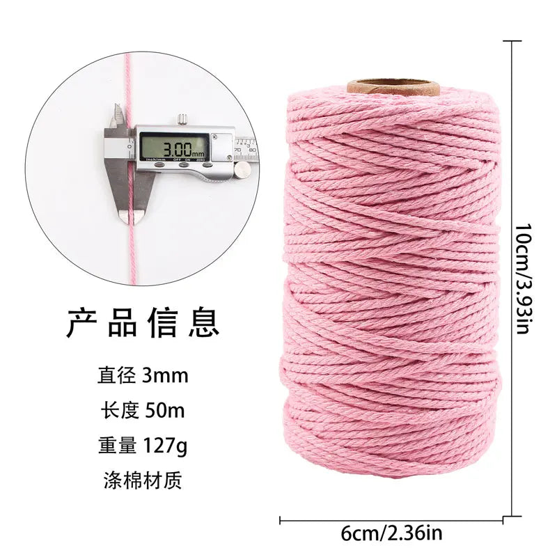 corde coton tressée 50mètres vert rose beige simple déco mariage fête nhà cửa