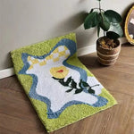 tapis multicolore abstrait clips moderne salle bain résistant machine lavable