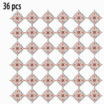sticker decoratif moderne floral 36 pieces blanc noir orange pvc adhesif mur toilette cuisine