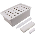 kit hydroponique culture plantes boîtes plantation trous pot fleur jardin bois blanc gris
