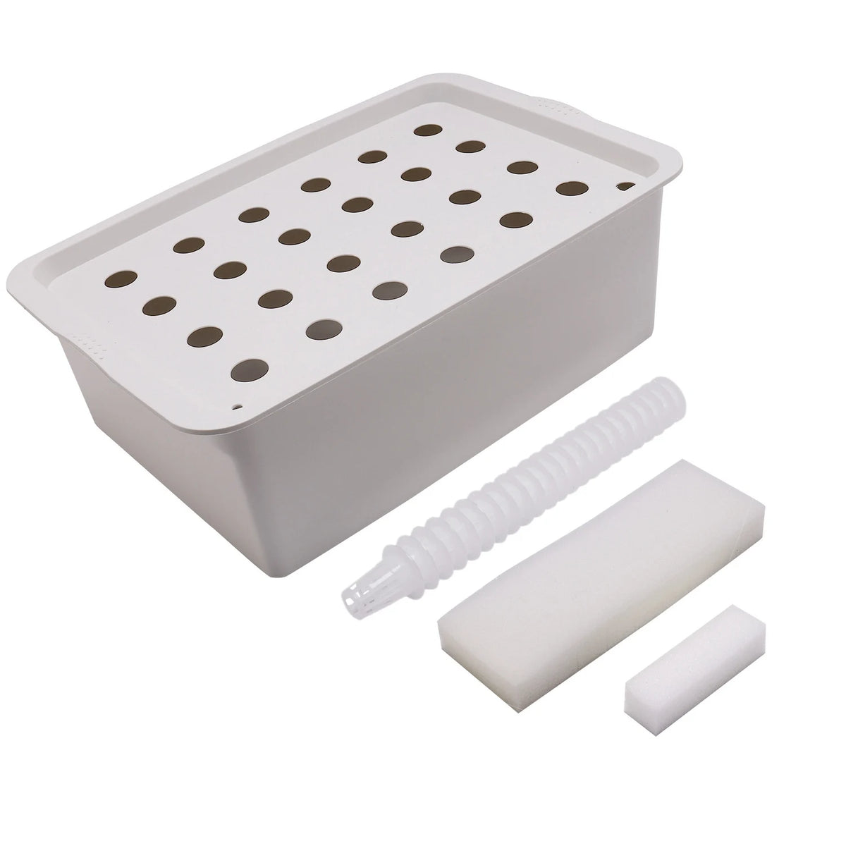 kit hydroponique culture plantes boîtes plantation trous pot fleur jardin bois blanc gris