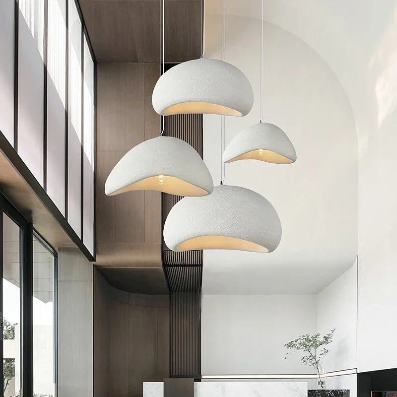 suspension lumineuse moderne blanc texturé opaque salon étude 30cm 40cm 50cm 60cm