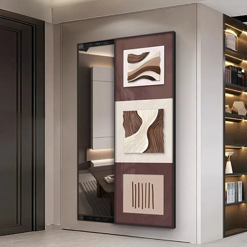miroir plein longueur cadre mural abstract pattern contemporain maison chambre salon decoration