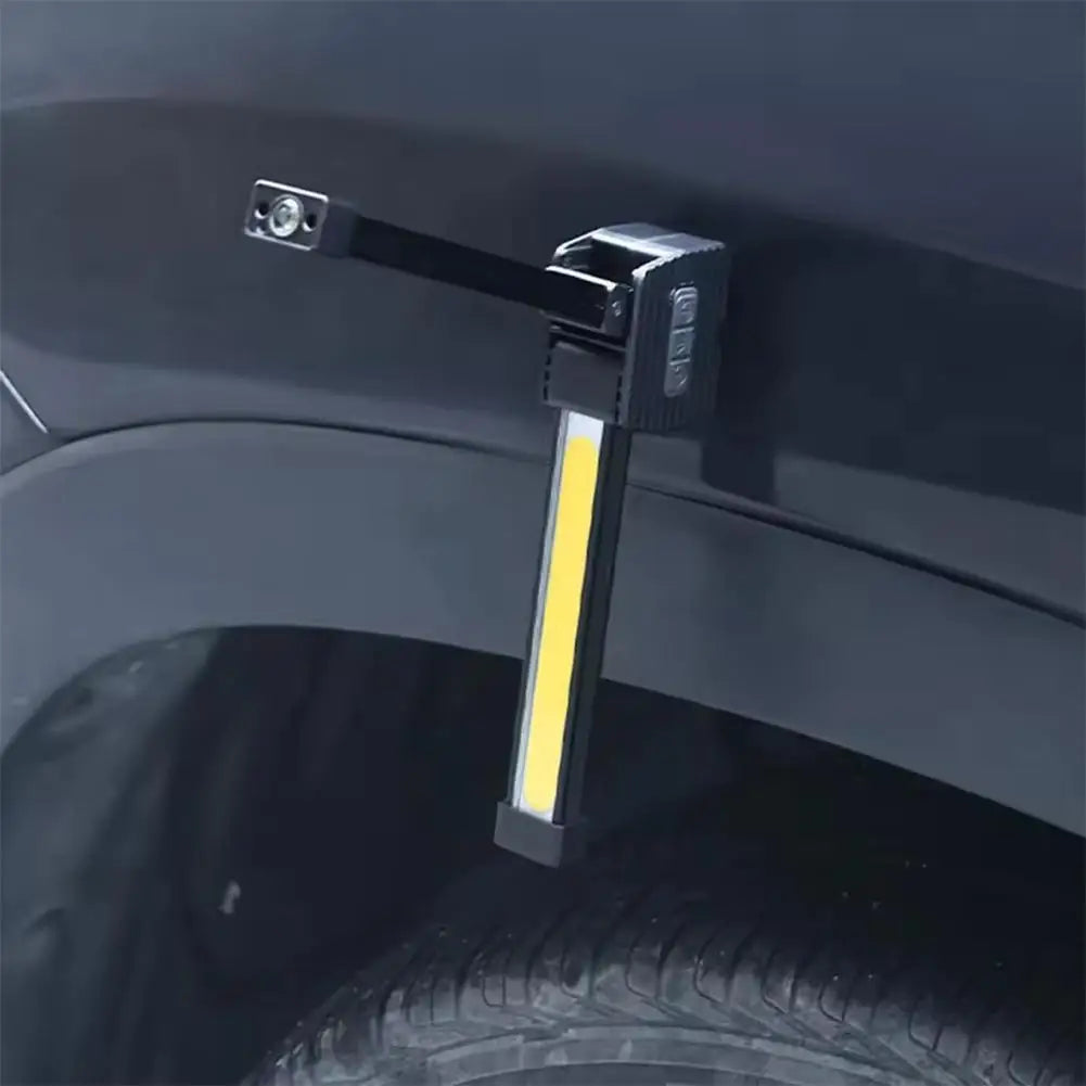 lampe travail pliable noir jaune aimants boutons contrôle réglable moderne pratique