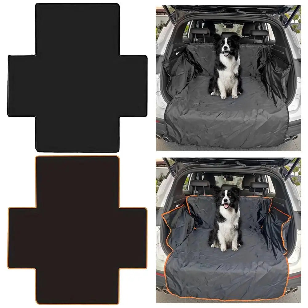 tapis imperméable anti poussière clips pratique noir orange chiens coffre auto supplémentaire résistant