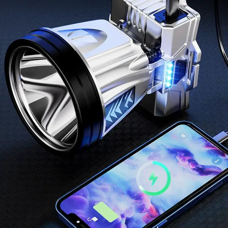 lampe frontale led rechargeable haute luminosité camping pêche randonnée cyle power bank