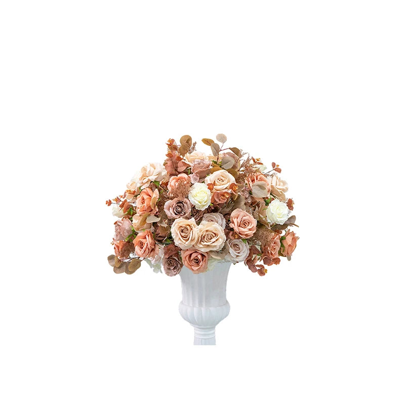 décoration extérieure mariage bouquet artificiel roses feuilles classique romantique soie couleur personnalisable