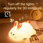 lampe chevet veilleuse lapin blanc rose mignon cartoon chambre enfant