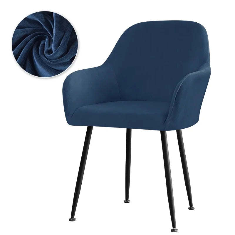 housse chaise velours moderne orange bleu beige vert rouge violette bleu marine polyestèreversible universal