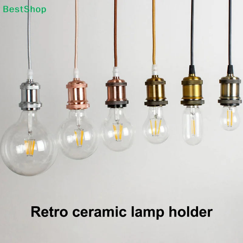 Suspension luminaire design vintage cordon coloré