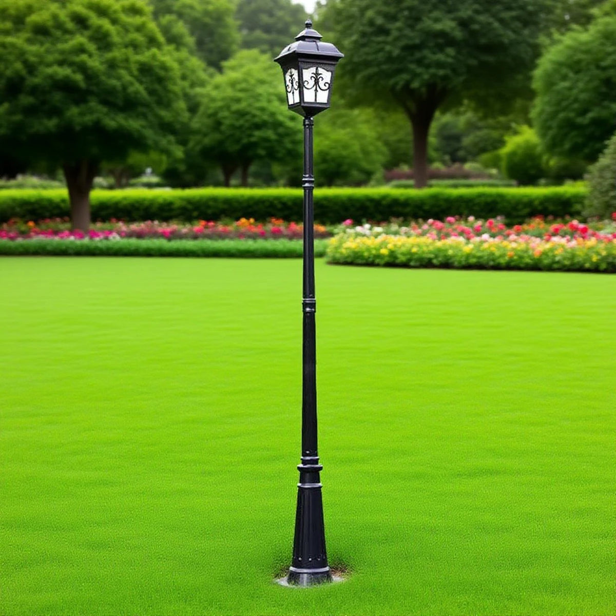 lampe rue or noir classique vintage éclairage public ip65 led aluminiumextérieur industrielle fixe base