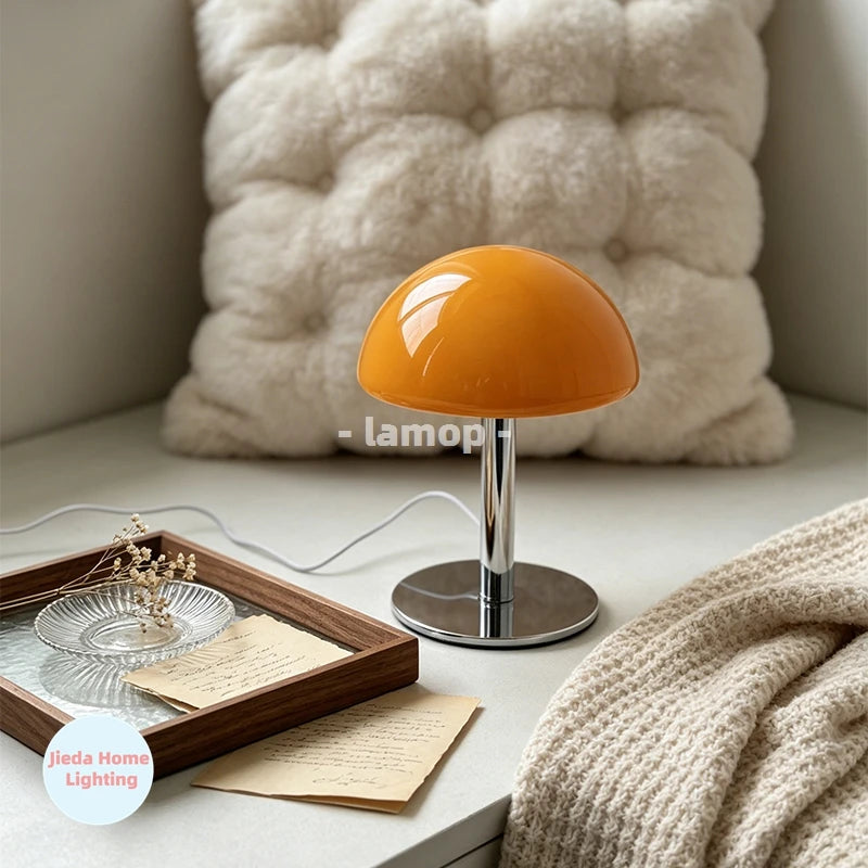 lampe poser moderne jaune blanc contemporain interrupteur tactile verre fer alimentation usb