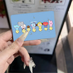 autocollants carte banque cartes modernes dessin animé personnages bt21 coeurs waterproof réutilisables bleu orange