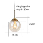 Suspension lumineuse moderne transparente câble doré brillant salon chambre étudiante