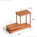 supports plantes étagère bois marron statuette bouddha bol céramique table basse vintage stand thé
