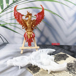 sculpture phoenix blanc or rouge relief brillant artisanal silicone