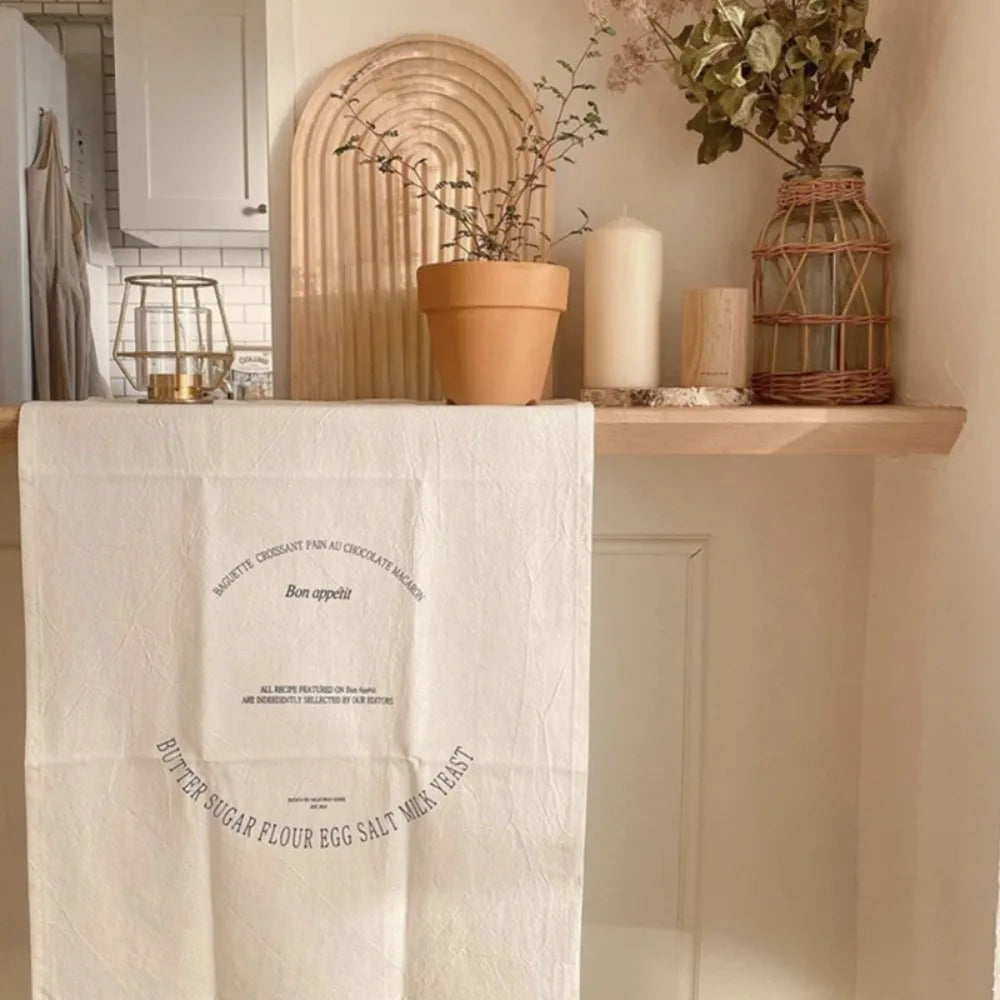 serviette table blanc imprimé phrases usage maison restaurant classic