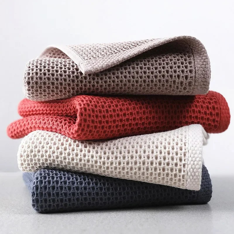 serviette main 34x34cm coton rouge beige gris rapide absorbant moderne crochets