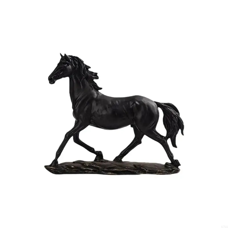 statuette cheval doré ornée strass art déco maison feng shui cadeau anniversaire noël pâques