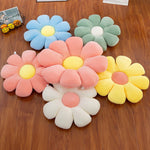 coussin moderne fleur rayures bleu clair jaune vert rose blanc oblong chambre décoration