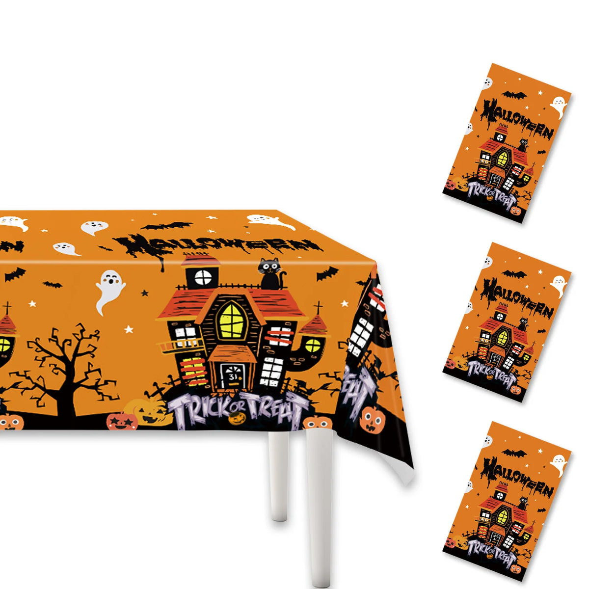 assiettes fantômes halloween citrouilles monstres serviettes gobellets sacs bonbons napkins bannières