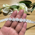 ruban dentelle blanc fleurs simple 100 polyester élastique classique 10 yards 55in