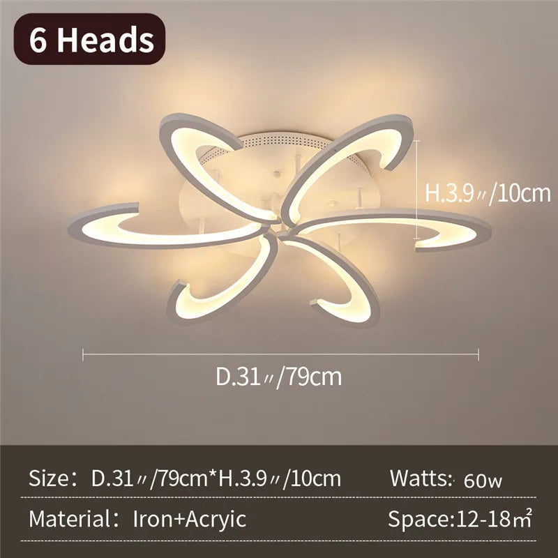 plafonnier led moderne blanc acrylique métal géométrique luminaire salon cuisine chambre contemporain