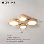 plafonnier bois massif moderne éclairage surface rond led naturel minimaliste
