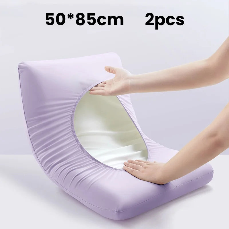 protège oreiller jetable uni moderne vert pastel violet clair blanc plissé pratique 50*80cm 2pièceshôtel
