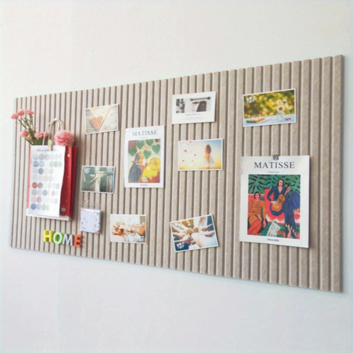 panneau mural décoratif minimaliste beige gris blanc rainures verticales régulières dimensions 40cm 60cm abstrait