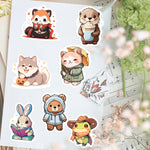 sticker dessin animé animal mignon moderne multi couleur adhésif décoration bricolage carnet bouteille ordinateur