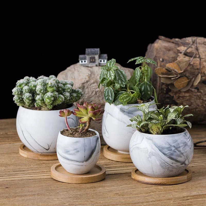 plateaux pot fleurs naturel marbre blanc noir motifs floraux moderne rustique adhésif bleu vert