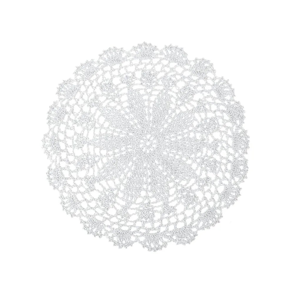 serviettes table crochet traditionnel motif floral beige clair blanc artisanal fête table manger