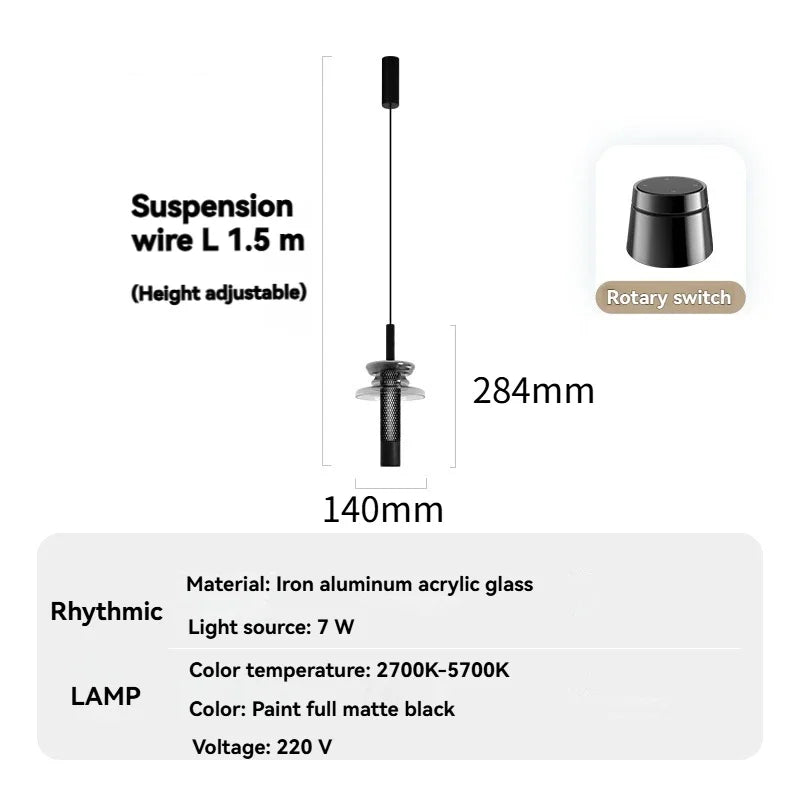 lampe suspendue moderne industrielle verre transparent noir doré maille dorée 2700k 5700k