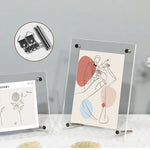cadre photo transparent moderne clips métalliques illustrations figures humaines fleurs minimaliste porte photo