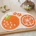 tapis décoration maison jaune rose orange blanc dessin animé souriant imperméable salle bain porte