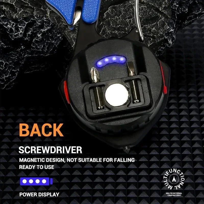 lampe poche rechargeable led multifonctionnelle camping compacte orange noire bleue