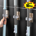 porte balai adhésif multi usages support mural cuisine salle bains solide gris bleu vert