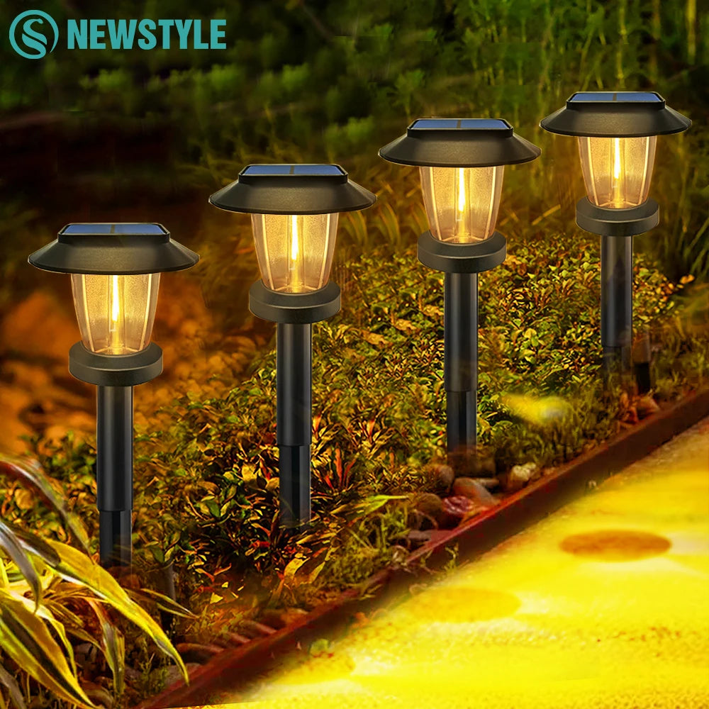 lumière solaire led ip65 contemporaine noire fixée piquet batterie panneau solaire extérieure allée jardin