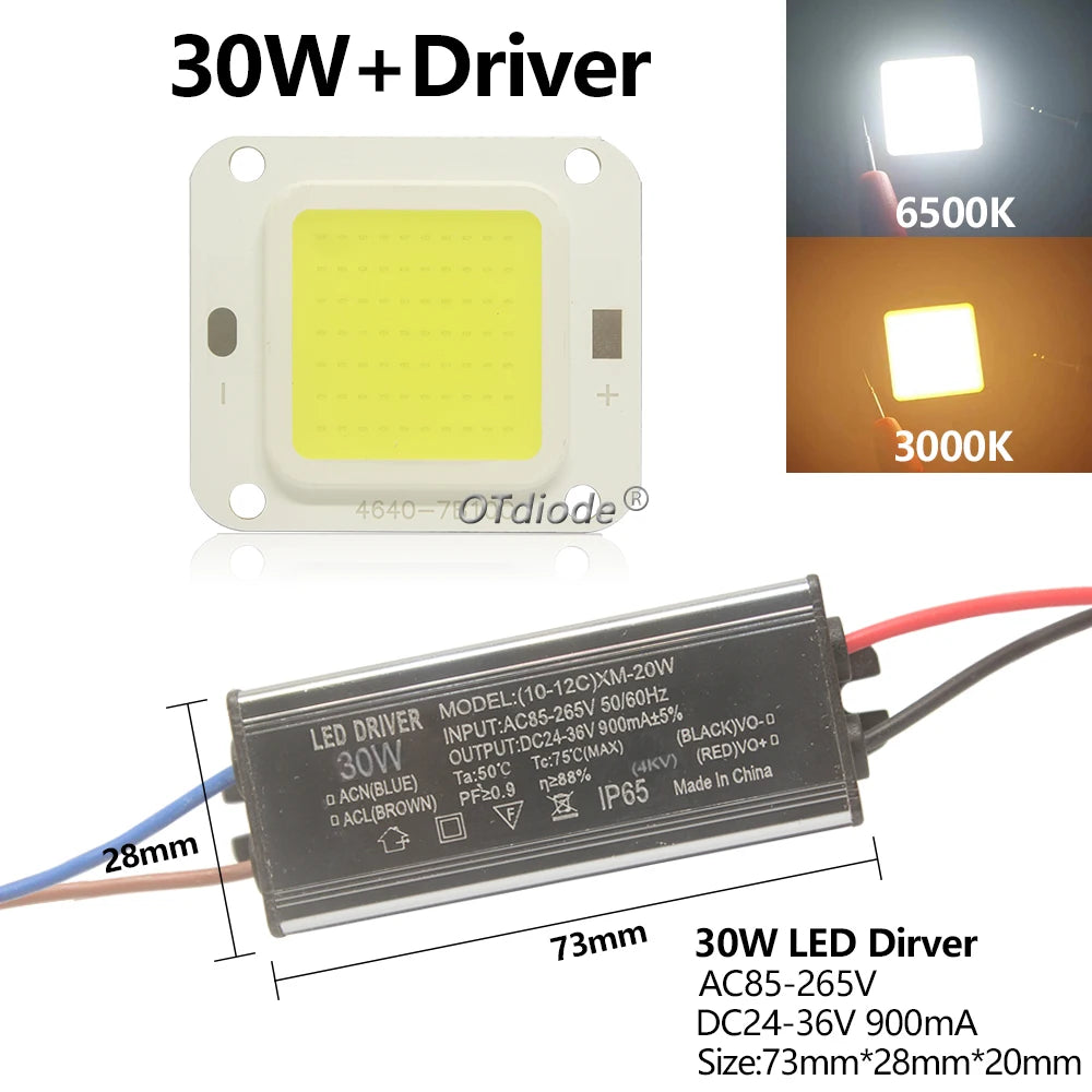 ampoule led haute puissance 10w 20w 30w 50w 70w 100w pilote modernes blancs