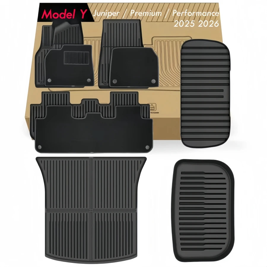 tapis sol coffre clips non slip tpe double couche rayures horizontales noir moderne tesla