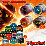 décoration anniversaire ninja multicolore bracelets assiettes verres festif enfants pack 20 assiettes 10 verres