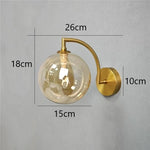 applique murale moderne or transparent sphérique led minimaliste fixée mur