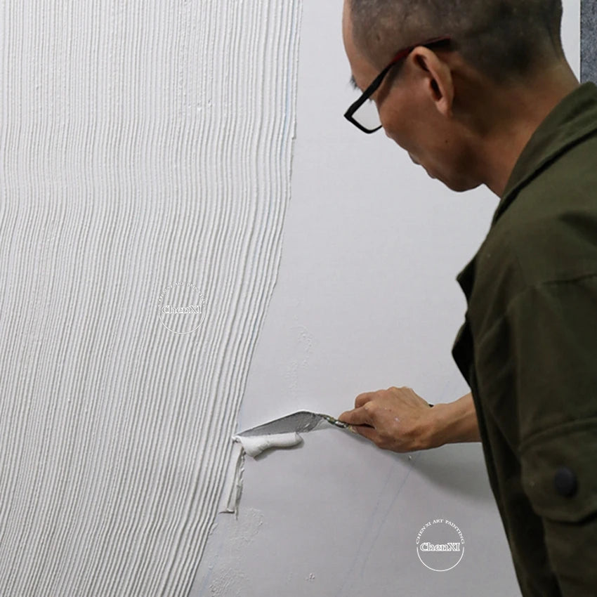 Peinture murale contemporaine dans une chambre avec décoration moderne