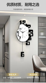 horloge murale numérique minimaliste moderne noire blanche chiffres relief effets découpe cadran lisse fixée