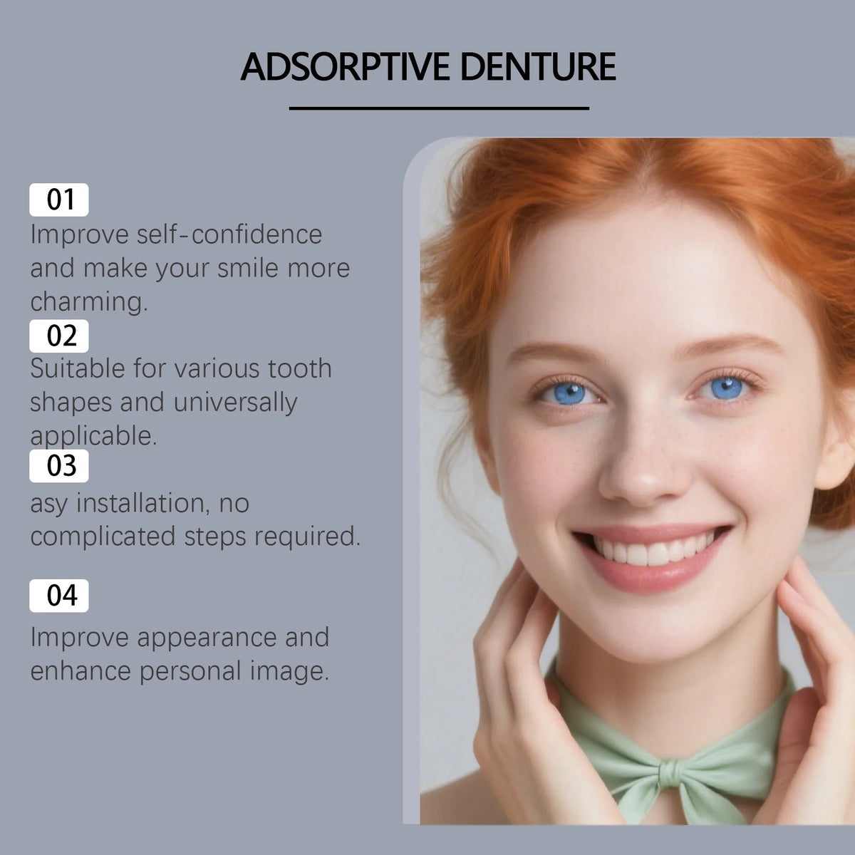 fausses dents adhésives ensemble décoration sourires blanc rose bleu violet vert