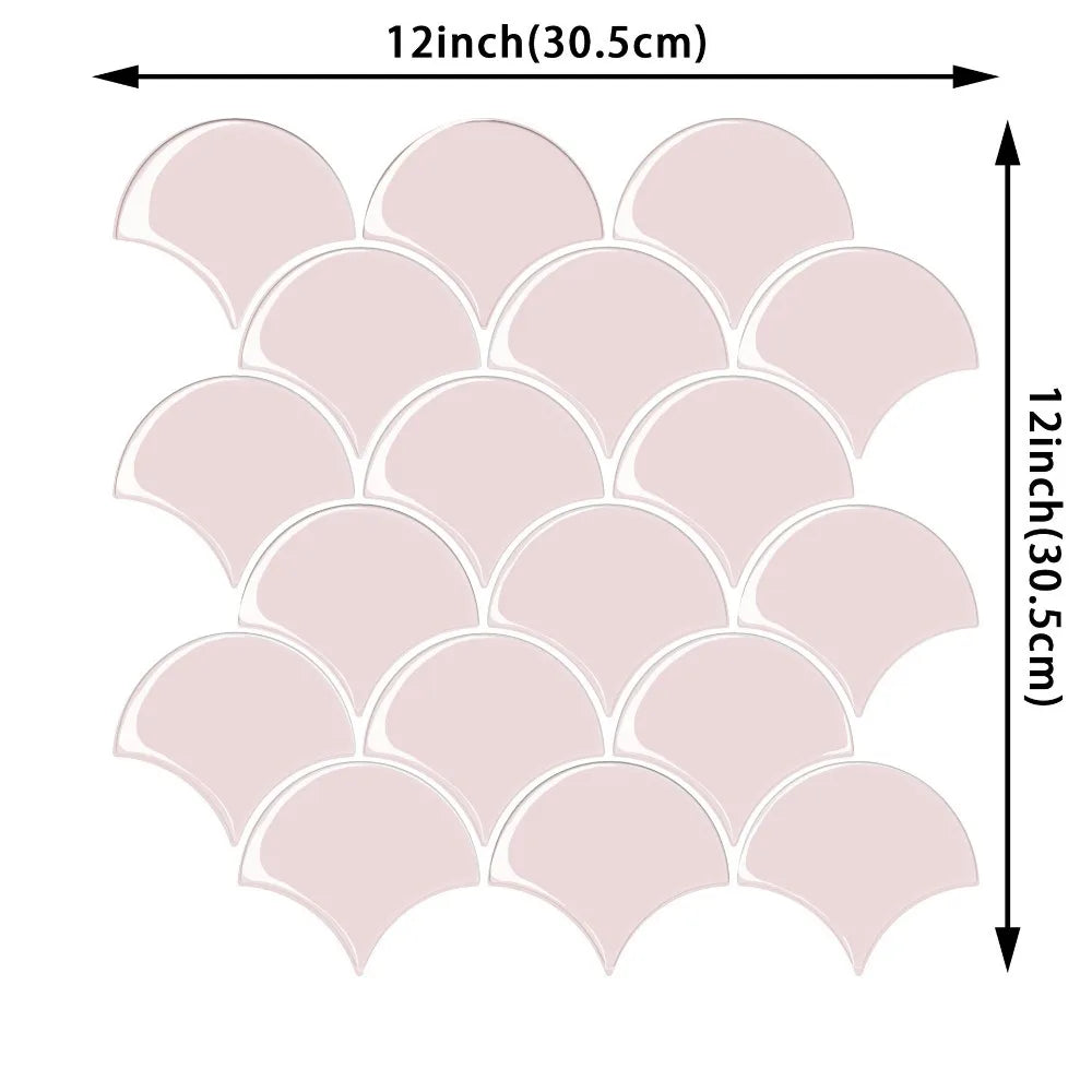 carreaux muraux adhésifs 3d résistants l'eau vert foncé gris rose poisson moderne décoratifrollable