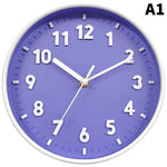 horloge murale moderne 20cm violet bleu vert rose blanc noire numéros blancs salon chambre