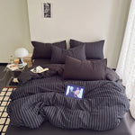 lit simple double ensemble literie housse couette étoiles géométrique taie oreiller drap polyester moderne
